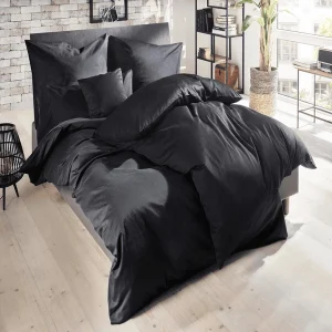 Giancasa Luxus Satin Bettwäsche Uni 255001-889 Schwarz 8