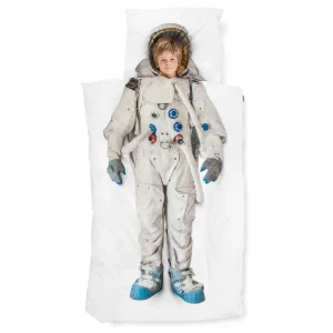 SNURK Astronaut Bettwäsche-Set – 200×220 / 2x80x80 Cm – Weiß Mit Motiv 9