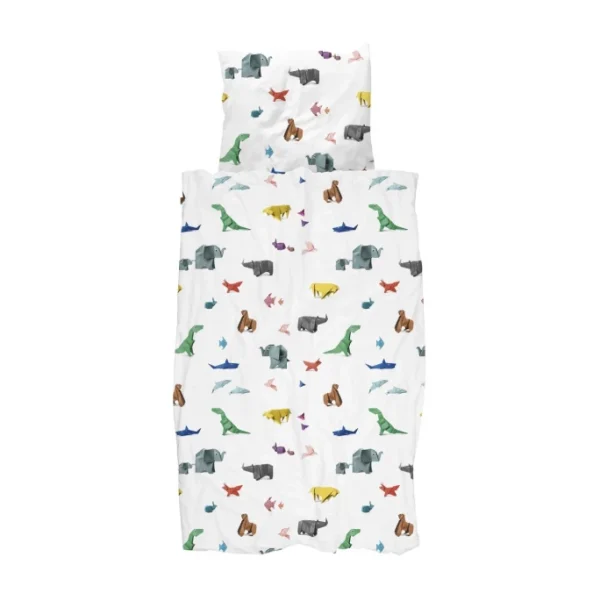 SNURK PAPER ZOO Bettwäsche-Set – 155×220 / 80×80 Cm – Weiß Mit Motiv 1