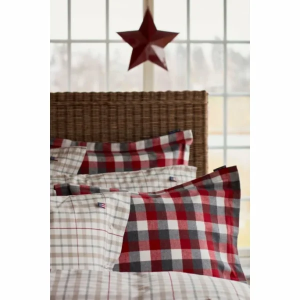 LEXINGTON Checked Cotton Flanell Kopfkissen-Bezug – 40×40 Cm – Red/dark Gray 5