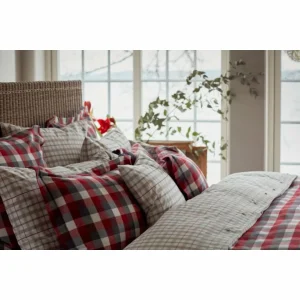 LEXINGTON Checked Cotton Flanell Kopfkissen-Bezug – 40×40 Cm – Red/dark Gray 15