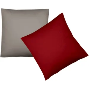 Fleuresse Lech W Wendebettwäsche-Set Aus Flanell – 135×200 / 80×80 Cm – Rot-granit 6