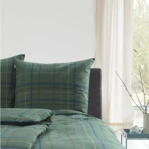 ESPRIT Home Folklore Check Bettwäsche-Set Aus Flanell – 135×200 / 80×80 Cm – Green 12